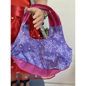 American Girl Battat OG‎ Retired Purple Pink Stars Hand Bag for Dolls 16" 18"